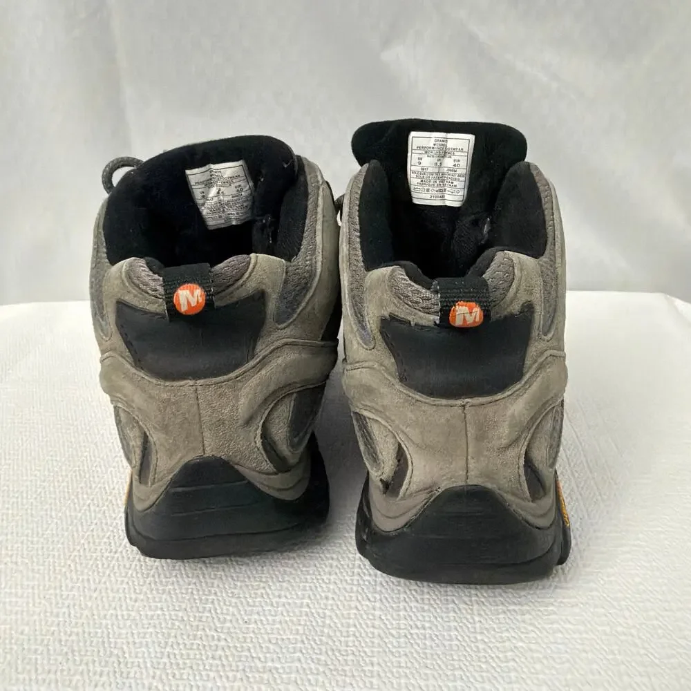 Merrell Moab 2 Mid Boots Size Women’s 9 Waterproof Vibram Hiking Granite Gray